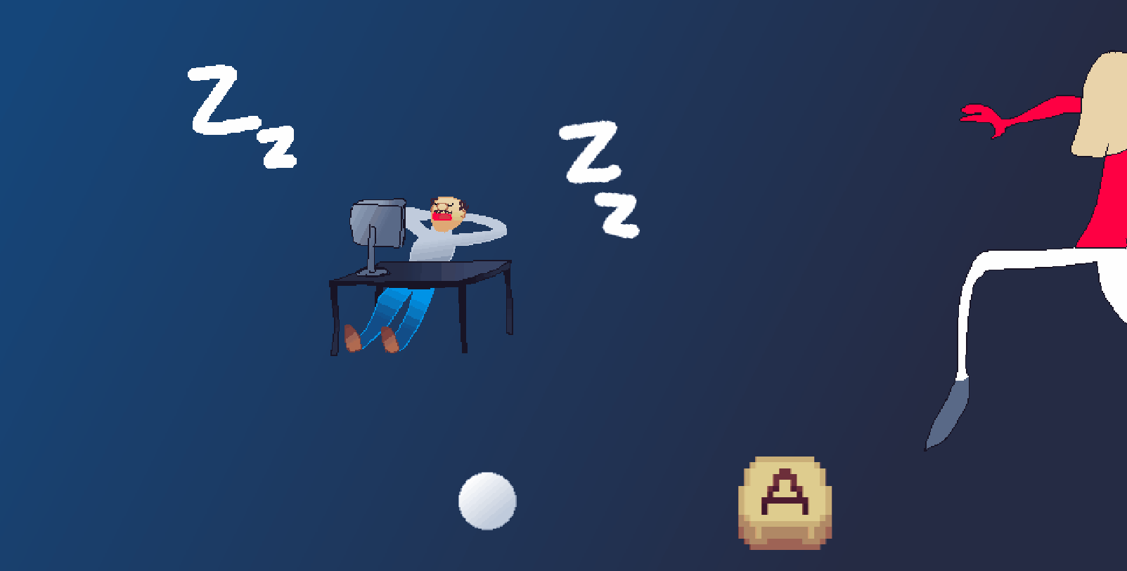 short gif showing gameloop of the sneak minigame